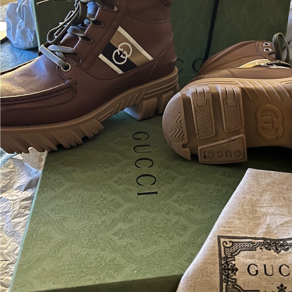 Gucci Chocolate Leather Boots
